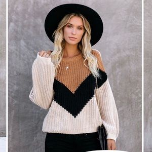 Vici Prospect Park Chevron Knit Sweater